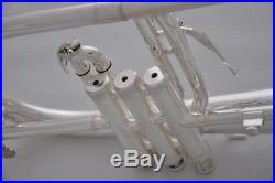Professional flugelhorn silver plated Bb key horn with new case Free shipping