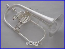 Professional flugelhorn silver plated Bb key horn with new case Free shipping
