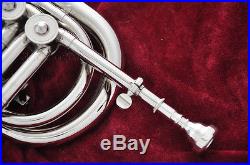 Professional new silver rotary valve cornet horn Bb key with case
