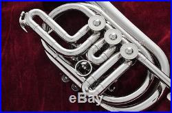 Professional new silver rotary valve cornet horn Bb key with case