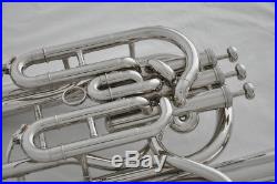 Professional silver nickel plated Bb key JinBao Baritone Piston horn with case