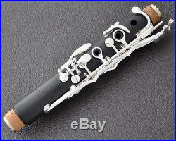 Professional silver plated Ebony wooden 17 keys clarinet horn with case