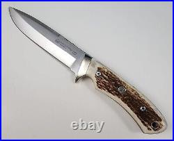 Puma IP Mountain Stag 816065 Fixed Blade Knife with Leather Sheath 440C Stag Horn