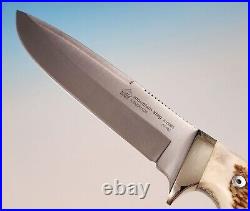 Puma IP Mountain Stag 816065 Fixed Blade Knife with Leather Sheath 440C Stag Horn