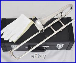 Quality Silver Nickel Slide Trumpet Bb Key Soprano Trombone Horn with Case