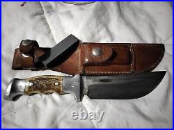 R. H. Ruana Bonner Montana hunting knife with sheath