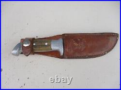 R. H. Ruana Skinner M Stamp Fixed Blade Hunting Knife with Leather Sheath #2