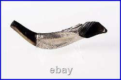 RAM SHOFAR 925 Silver Plated Kosher Natural Horn 17-19 Inch Israel Traditional