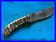 RARE-RANCH-KNIVES-BRAND-DAMASCUS-STRAIGHT-BLADE-BIG-HORN-HANDLES-WithLEATHER-NICE-01-mi