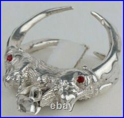 RING Devil SATAN Evil Lucifer Mephistopheles STERLING Silver 925 Goat with horns