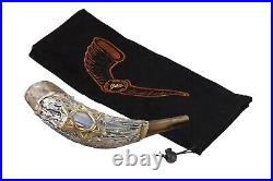 Ram Horn Shofar Silver Coated With Star Of David 12-14 Plus Bag