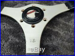 Rare 1977 Jackie Stewart MOMO Signature Steering Wheel In Silver Rare with horn