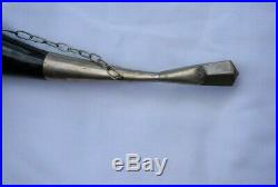 Rare Antique Viking Silvered bronze Drinking Horn with Longship rudder terminal