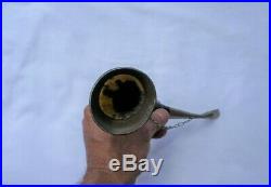 Rare Antique Viking Silvered bronze Drinking Horn with Longship rudder terminal