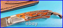 Rare CISCO Custom Gents Knife Jigbone Stag + Pigskin Sheath Chuck Syslo Omaha NE