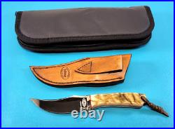 Rare CISCO Custom Knife Trailing Hunter Sheep Horn Handle + Sheath Chuck Syslo