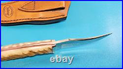 Rare CISCO Custom Knife Trailing Hunter Sheep Horn Handle + Sheath Chuck Syslo