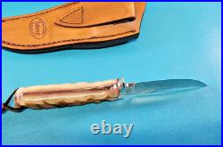 Rare CISCO Custom Knife Trailing Hunter Sheep Horn Handle + Sheath Chuck Syslo