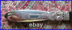 Rare Cactus Georg Jensen Caviar Knife 6 With Horn Blade, Sterling Silver