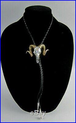 Rare Silver Cloud Jewelry Sterling Silver BOLO Necklace Bull Skull with Horns
