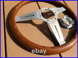 Rare Thing Nardi 33 Classic Wood Polish Silver With Horn Button Old Car Things