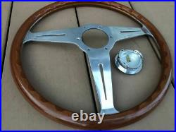 Rare Thing Nardi Classic 36.5 Wood Polish Silver With Horn Button Old Car Things