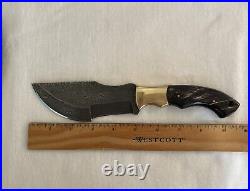 Ravenscraft ES Handmade Damascus Steel, Tracker Knife with Horn Handle and Sheath