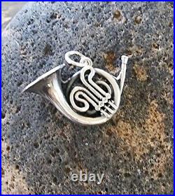 Retired James Avery Large Rare French Horn Pendant or Charm with JA Box