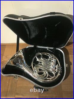 Reynolds silver used double French Horn with carrying/storage case