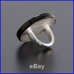 Ring of Buffalo horn for her in the Style of a Boho with Pearl and Silver
