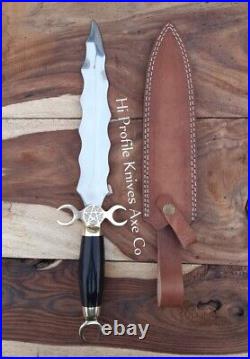Rituals Cresent Moon Knife with Snake Dagger Camel Bone & Bull Horn Handle