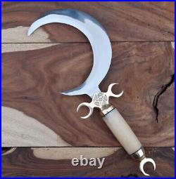 Rituals Cresent Moon Knife with Snake Dagger Camel Bone & Bull Horn Handle