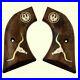 Ruger-Vaquero-grips-walnut-wood-with-Long-Horn-Steer-Head-Ruger-silver-logo-01-gw