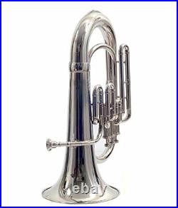 SAI Musicals Euphonium-Silver, 3 valve with Bag and Mouthpiece BRS HORN TUBA MUS