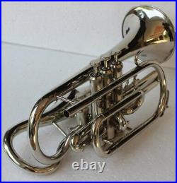 SALE Echo Cornet 4-Valve Echo Silver Nicely Tuned with Hard case Mouthpiece