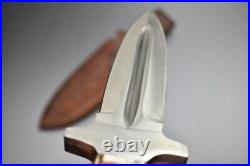 SC 11 Custom Handmade D2 Stainless Steel Boot Dagge knife with Ram Horn Handle