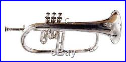 SILVER Bb FLUGEL HORN WITH FREE HARD CASE + MOUTHPIECE SUPER SALE FOR FESTIVAL
