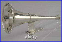 SILVER PLATE HUNTING HORN STIRRUP CUP WITH WALL MOUNTING c1920 LODGE PIECE
