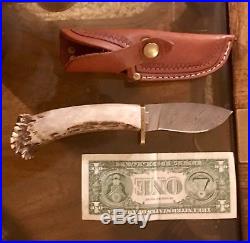 SILVER STAG Knife DAMASCUS Unique CROWN STAG SERIES TWIST with Sheath