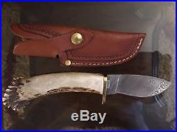 SILVER STAG Knife DAMASCUS Unique CROWN STAG SERIES TWIST with Sheath