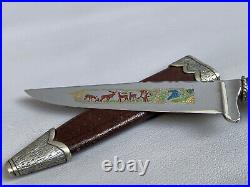 SOLINGEN SCHARF MOLYBDENUM German Hunting Knife Horn Handle NEW with Case