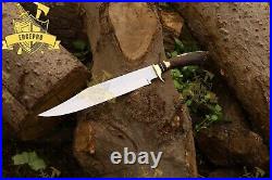 STAG ANTLER HANDLE BRASS THICK GUARD HUNTING SURVIVAL CAMP BOWIE KNIFE EDC sharp