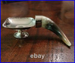 STERLING SILVER HORN HANDLE NUT/CANDY DISH VINTAGE ARGENTINA RARE marked 925