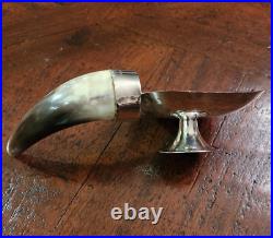 STERLING SILVER HORN HANDLE NUT/CANDY DISH VINTAGE ARGENTINA RARE marked 925