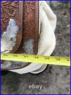 STUNNING Broken Horn Western Pleasure Show Saddle With Sterling Silver Accents