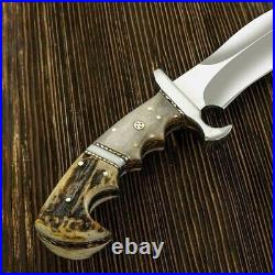 STUNNING CUSTOM Handmade D2 TOOL STEEL BLADE LATEST BOWIE DESIGN RAM HORN Handle