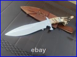 STUNNING CUSTOM Handmade D2 TOOL STEEL BLADE LATEST BOWIE DESIGN RAM HORN Handle