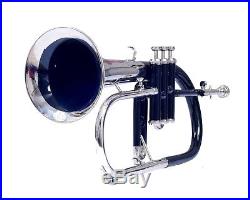 SUMMER VACATION SALE FLUGEL HORN Bb PITCH BLACK + NICKEL SILVER WITH CASE AND MP