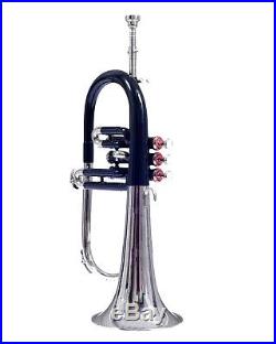 SUMMER VACATION SALE FLUGEL HORN Bb PITCH BLACK + NICKEL SILVER WITH CASE AND MP