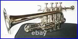 Sai Musical Piccolo Trumpet Bb Nickel Silver With Case Mouthpiece Nicely Tuned